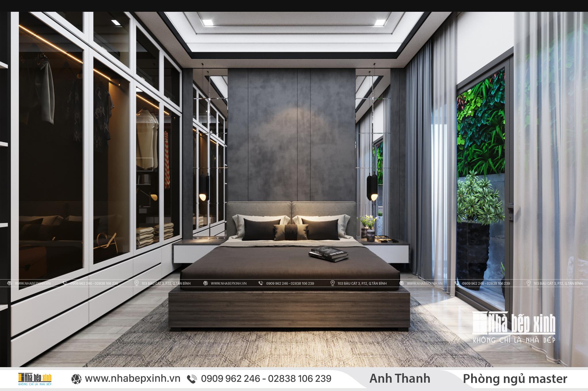 Thiết kế nội thất phòng ngủ Master hiện đại tại Đồng Tháp - NBX429